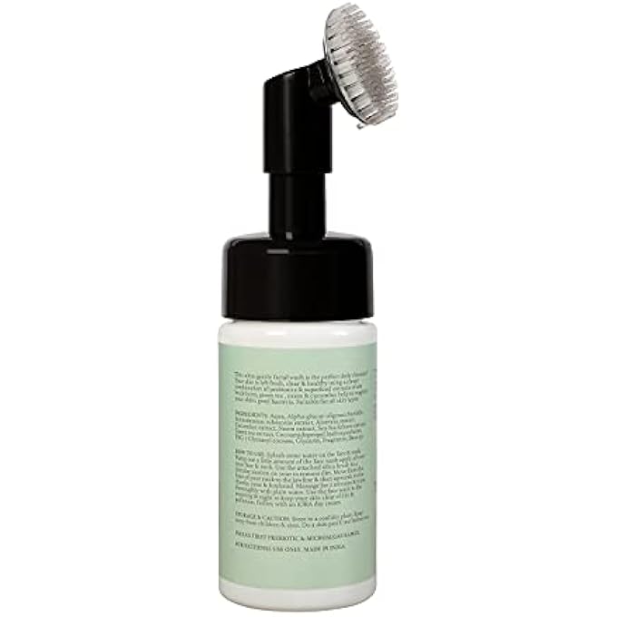 iOra PREBIOTIC FOAMING FACEWASH WITH SILICONE BRUSH - ORGANIC CLEANSER WITH SUPERFOODS AND SEABUCKTHORN EXTRACTS, 100 ML (PACK OF 1) - Image 2